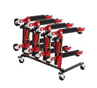 Garvee - Soporte de almacenamiento robusto para carros de coche, capacidad para 4 carros, ruedas giratorias 360°, compatible con Dollies y gatos, ideal para garaje y taller, color negro