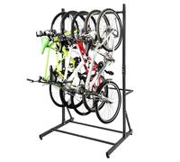 Garvee - Soporte de bicicleta para 5 bicicletas, soporte de bicicleta independiente de acero, capacidad de 136 kg, ganchos antideslizantes, altura ajustable, fácil de montar para garaje, apartamento