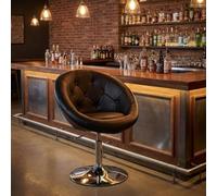Garvee Taburete de bar giratorio ajustable con altura de mostrador, silla de piel sintética blanca con respaldo y base cromada, fácil de limpiar para isla de cocina y bar en casa