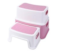 Garvee Taburete Infantil de 2 escalones Antideslizante para baño y Cocina - Seguro y Resistente hasta 150kg - Asas para fácil Transporte y Limpieza Entrenamiento de Orinal y Acceso al