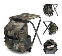 Garvee Taburete Plegable Resistente para Camping y Actividades Al Aire Libre - Silla Ligera De Tejido Oxford con Mochila Integrada - Soporta hasta 100 Kg - Ideal para Pesca, Picnic, Barbacoa