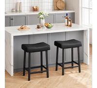 Garvee Taburetes De Bar Modernos En Cuero Sintético Gris - Patas Metálicas Blancas, Reposapiés Ergonómico, Altura De Mostrador - Ideales para Isla De Cocina y Barra De Comedor