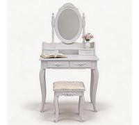 Garvee Tocador con Espejo y Luces LED Regulables, Tocador con 5 Cajones, Mesa De Maquillaje con Taburete