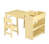 Garvee Toddler Craft Play Wood Activity Desk Kids Art Table with Large Storage Shelves for Writing Drawing,Nursery, Children's Wooden Furniture for Daycares, Classroom Home