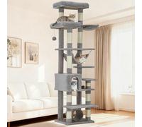 Garvee Torre de árbol para gatos, árbol para gatos de interior, torre grande de 188 cm de alto, casa de escalada para gatos multinivel con condominios, postes rascadores y hamaca, centro de