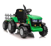 Garvee - Tractor eléctrico para niños (12 V, con Remolque extraíble, Coche eléctrico, 35 W, Motor Doble, música y MP3, Control Remoto, LED, 3 velocidades, vehículo eléctrico para niños 3 años+