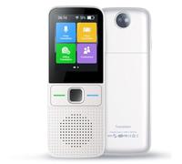 Garvee Traductor De Voz Inteligente 137 Idiomas - Traducción Instantánea Bidireccional, Voz y Foto - WiFi y Modo Sin Conexión - Dispositivo Portátil para Viajes, Aprendizaje, Oficina - Blanco