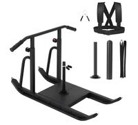 Garvee - Trineo de entrenamiento pesado 550 libras - Mango ajustable 5 niveles - Compatible con discos de 1" y 2" - Accesorio de fuerza y velocidad para fútbol, fitness, gimnasio, empuje y tracción