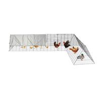Garvee Túnel para Gallinas con Estructura de Esquina, Corral Modular de Acero con Cubierta Impermeable, 300 x 200 x 61,5 cm, Plegable y Fácil de Montar para Gallinas Patos Conejos