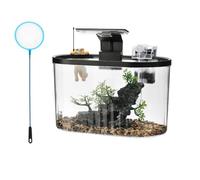 GarveeHome Acuario de pecera, kits de iniciación de acuario inteligente con filtro de luz LED, bomba de agua silenciosa, sistema de autolimpieza, vidrio de alta transparencia para decorar plantas