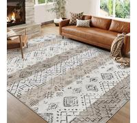 GarveeHome Alfombra Lavable Grande de 10 x 13 pies con Respaldo Antideslizante, Moderna Alfombra geométrica Resistente a Las Manchas, Alfombra Decorativa Bohemia Suave de Pelo bajo para Dormitorio