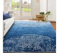 GarveeHome Alfombra Lavable Grande de 8 x 10 pies para Sala de Estar, Moderna, Resistente a Las Manchas, Antideslizante, Suave, Comedor, para Debajo de la Mesa, Alfombra Moderna de medallón para