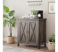 GarveeHome Aparador Buffet Estilo Rústico - Puertas Granero Estante Ajustable. MDF Robusto para Salón y Cocina. Diseño Farmhouse con Almacenaje Versátil y Resistente Al Agua