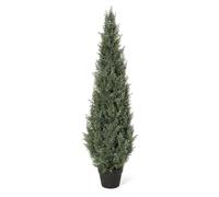GarveeHome Árbol Artificial De Ciprés 120cm Realista y Siempre Verde - Topiario Decorativo Resistente UV Para Interior y Exterior - Planta Falsa Con Maceta Sin Mantenimiento Para Jardín Terraza - 1pcs