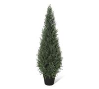 GarveeHome Árbol Artificial De Ciprés 90cm Realista y Siempre Verde - Topiario Decorativo Resistente UV para Interior y Exterior - Planta Falsa con Maceta Sin Mantenimiento para Jardín Terraza - 1pcs