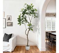 GarveeHome Artificial Umbrella Plant Schefflera Tree, 5.25FT Tall Fake Floor Plant in Pot with Realistic Leaves & Trunks, Decorative Faux Greenery for Home Office, Living Room, Bedroom, Patio
