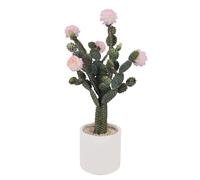 GarveeHome Cactus Artificial en Maceta de 82 x 22 cm, Planta Artificial de Cactus con Piedra y Flor Rosa, Cactus Decorativos del Desierto, Plantas suculentas de plástico para Oficina, salón