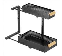 GarveeHome Cajón telescópico de 2 niveles, extensible, con cajones extensibles, estantes de almacenamiento de metal, para debajo del fregadero, organizador