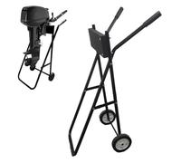 GarveeHome Carro de transporte plegable con motor fueraborda, capacidad de carga de 85 kg, soporte para motor exterior con 4 ruedas y asas, motor fueraborda para almacenamiento y transporte de motores