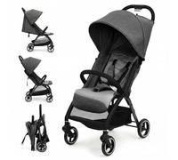 GarveeHome Cochecito de bebé plegable - Respaldo regulable hasta 175° - Ruedas EVA con amortiguación - Hasta 22 kg - Arnés de 5 puntos - Cesta de almacenaje grande - baby stroller para todo terreno