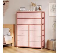 GarveeHome Cómoda para Dormitorio, Cómoda con 16 Cajones De Tela, Cómoda Alta Organizadora para Ropa, Armario con Cajones Multifuncional para Dormitorio y Salón 103x30x130cm