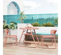 GarveeHome Conjunto Bistró Resistente y Ergonómico para Jardín - Mesa y Sillas Modernas De Hierro - Fácil De Limpiar, Compacto, Ideal para Terraza, Patio o Balcón