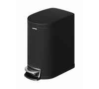 GarveeHome Cubo De Basura Acero Inoxidable 6 Litros Con Pedal, Tapa Hermética y Resistente a Los Olores, Ideal Para Cocina, Oficina Baño (negro mate, 6L)