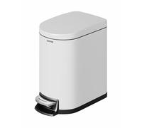 GarveeHome Cubo De Basura Acero Inoxidable 6 Litros Con Pedal, Tapa Hermética y Resistente a Los Olores, Ideal Para Cocina, Oficina Baño (blanco, 6L)