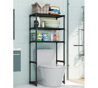 GarveeHome - Estante de Inodoro de 3 Niveles, Estante para Cuarto de baño con Kit antirrobo, Ahorro de Espacio, Montaje fácil, 50,5 x 30 x 134 cm