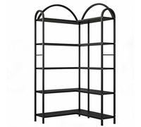 GarveeHome Estantería Esquina L 5 Niveles - Industrial Negro