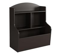 GarveeHome Estantería Infantil 3 Niveles con Compartimentos - Organizador de Juguetes y Libros - Mueble Multifuncional para habitación o guardería - marrón Oscuro