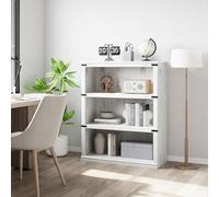 GarveeHome Estantería rústica de 3 niveles, estante de libros de 39 pulgadas de alto con almacenamiento, estantes de madera de 3 estantes de exhibición para oficina en casa, sala de estar, dormitorio