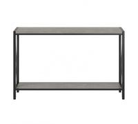 GarveeHome Grey Industrial 2-Tier Console Table - Narrow Entryway Sofa Side Table with Storage Shelf - Modern Metal Frame - Perfect for Living Room, Hallway, Foyer, Office - Grey