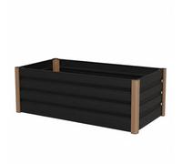 GarveeHome - Jardinera elevada, Aluminio, tamaño Jumbo con Fondo Abierto, 200 x 80 x 40 cm, Kit de Jardinera para Exteriores con Bordes Redondeados de Seguridad y Borde Resistente a los Cortes, Gris