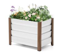 GarveeHome - Jardinera elevada, de Acero galvanizado, Cuadrada de huerto con 4 Patas y Agujeros de Drenaje, Duradero y antioxidante, Bandeja elevada/Cama de jardín para jardín, terraza, balcón (60 x