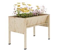 GarveeHome - Jardinera elevada de Madera, Bandeja elevada con 4 pies, Resistente a la Intemperie, Impermeable, Cama de jardín elevada/Cuadrada para jardín, terraza, balcón (122 x 76 x 61 cm)