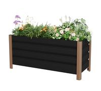 GarveeHome - Jardinera Grande de Acero galvanizado, Cuadrada de huerto con 4 Patas y Agujeros de Drenaje, Duradero y antioxidante, Bandeja elevada, Cama de jardín para jardín, terraza, balcón (100 x