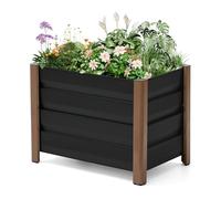 GarveeHome - Jardinera grande de acero galvanizado, cuadrada de huerto con 4 patas y agujeros de drenaje, duradero y antioxidante, bandeja elevada, cama de jardín para jardín, terraza, balcón (60 x 40