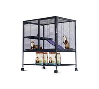 GarveeHome Jaula metálica de múltiples Niveles para Animales pequeños - Bandeja y rampa extraíbles, Cerradura Segura, Estante de Almacenamiento - Fácil de Limpiar, Ideal para Hurones, hámsters,