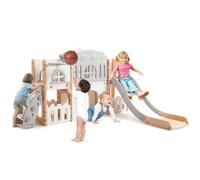 GarveeHome Juego 8 en 1 para niños pequeños de 1 a 3 años con Estructura de Escalada, túnel de Gateo, Canasta de Baloncesto, telescopio y Almacenamiento de Juguetes para Interior y Exterior