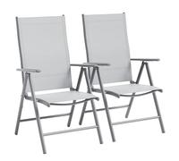 GarveeHome Juego de 2 sillas de jardín Aruba - Sillas de jardín Plegables con Estructura de Metal Resistente y Alta Resistencia - cómodas sillas Plegables también como sillas de terraza o de balcón