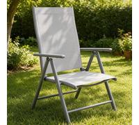 GarveeHome Juego de 4 sillas Plegables Resistentes de Aluminio y Metal para el Patio - Sillas de Comedor de jardín para Exterior - Malla Textilene Transpirable y cómoda