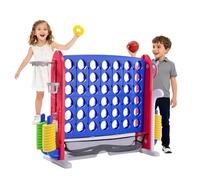 GarveeHome Jumbo Juego Gigante 4 En Línea Conecta 4 - Juguete De Exterior para Niños +3 Años - Versión Grande Al Aire Libre Portátil para Familia, Fiestas y Picnic (Azul)