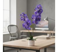 GarveeHome Magnolia de 80 cm, Plantas Artificiales de Magnolia con Maceta Blanca y 12 Flores Naturales, Plantas Artificiales Grandes en Maceta para la decoración de casa u Oficina