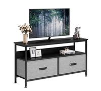 GarveeHome MDF, Hierro y Tela TV gabinete con 2 cajones - Estantes de Armario