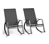 GarveeHome Mecedora Oversized, Estructura de Metal, sillón Relax para Piscina, jardín y Patio Trasero