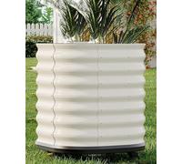 GarveeHome Milky White Galvanized Steel Raised Garden Bed with Wheels & Self-Watering Reservoir - Portable Elevated Planter Box, Rust Resistant, Easy Assembly - 60×60×70CM Europe