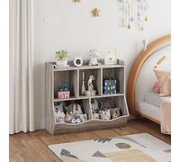 GarveeHome Organización eficiente para niños - Estantería Infantil con estantes y cubículos - Almacenador de Juguetes y Libros - Multiusos para Dormitorio, Gris