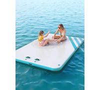 GarveeHome Plataforma Flotante Inflable para Varias Personas, Ultra Estable - Muelle PVC Antideslizante Portátil con Escalera - Ideal para Adultos En Piscina, Lago y Mar