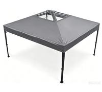 GarveeHome Quick Setup 9x9 Pop-Up Canopy Tent - Heavy-Duty Steel Frame, Waterproof Oxford, UPF 50+ UV Shade - Double-Vented Roof, Roller Bag + 4 Sandbags, Dark Gray